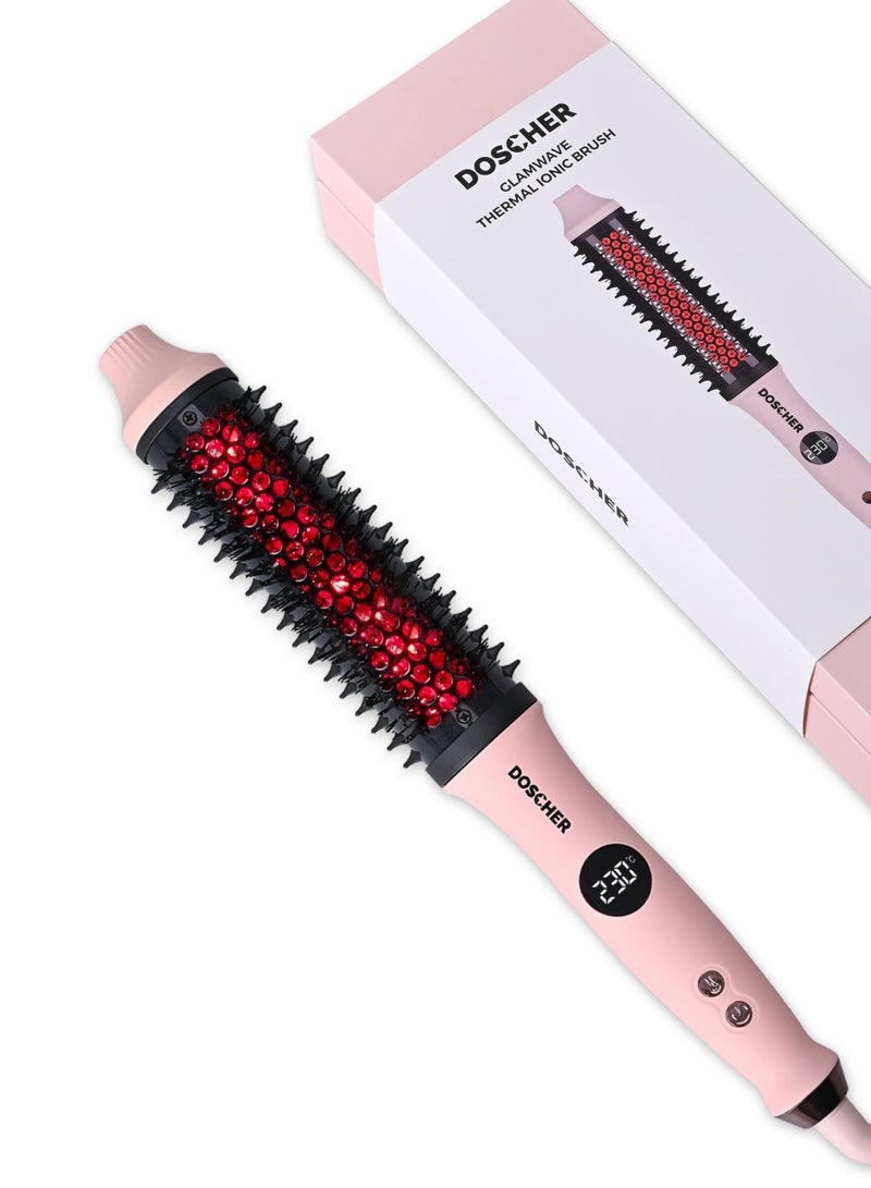 دوشر فرشاة تصفيف الشعر بالأشعة تحت الحمراء والأيونات السالبة، فرشاة فرد للشعر الجاف بحجم 38 مم، لتصفيف الشعر الأملس واللامع، حتى 230° مئوية، فولتية عالمية - Image 1